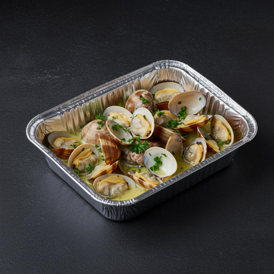 Клемы вонголе в сливочно-чесночном соусе