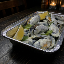 Мидии в сливочно-чесночном соусе