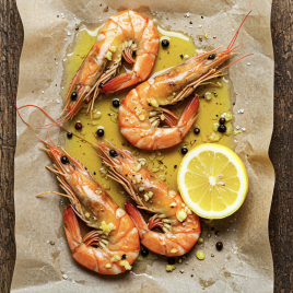 Креветки Королевские в сливочном масле с чесноком